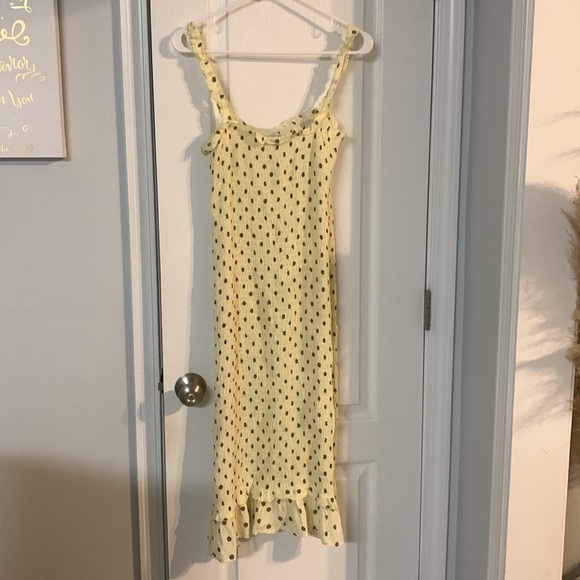 Faithfull Nadine dress‎ size 8 polka dots yellow brown - Picture 5 of 10